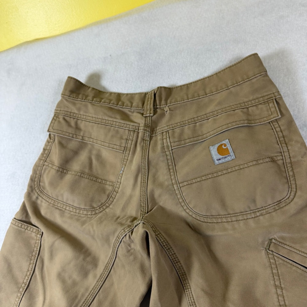Carhartt Mens Relaxed Fit Double Knee Work Pants Tan Duck Canvas 30x30 Distress